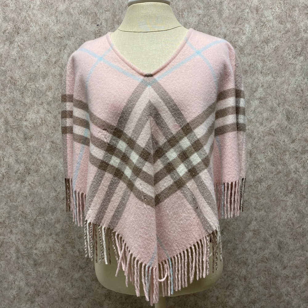 Burberry Pink Fringe Poncho